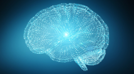 Digital 3D projection of a human brain 3D rendering