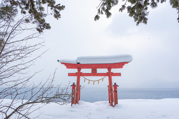 Lake Tazawa in winter