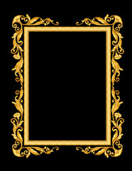 gold vintage frame on black