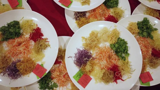 Yee Sang, a Chinese new year celebration dish
