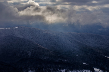Fototapeta premium zimowa panorama Bieszczady 