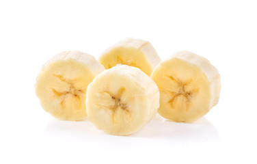 Banana slices isolated on white background