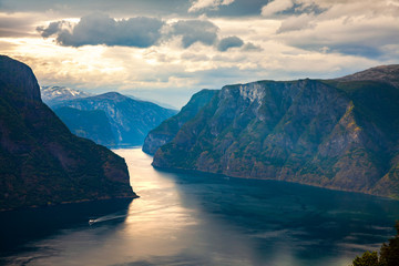 Naklejka premium Beautiful Nature Norway Stegastein Lookout.