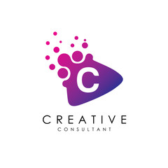 Dotted Play C Letter Logo