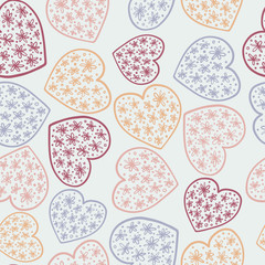 Seamless pattern with cute hearts. Vector ornament for Valentine s day. Background romantic design. for greeting cards and invitations of the wedding, birthday, mother s day.