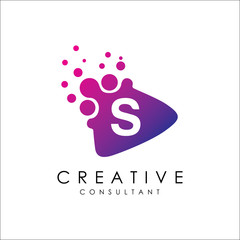 Dotted Play S Letter Logo