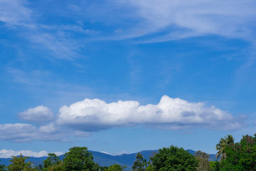 Blue sky with white clouds background.
