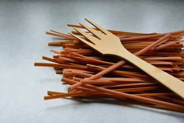 Fresh pasta with mushrooms ready to be cooked