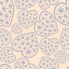 Seamless pattern with cute hearts. Vector ornament for Valentine s day. Background romantic design. for greeting cards and invitations of the wedding, birthday, mother s day.