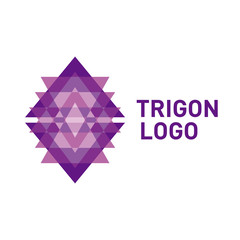 Triangle logo icon. Triangle shape abstract intersection logo. Vector three angles logotype template.