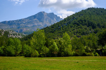 Obraz premium Vue panoramique sur la montagne Sainte-Victoire au printemps. Provence, France. 