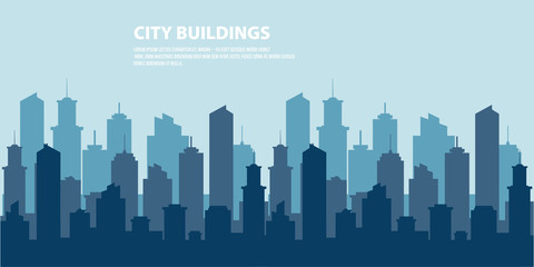 City skyline vector illustration. vector cities silhouette. Urban city tower skyline illustration