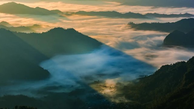 Scenic Landscape view with Soft light in morning beautiful sunrise