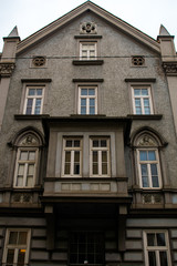 Fototapeta na wymiar Facade of the grey house in Graz, Austria