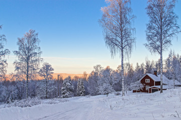 Fototapeta na wymiar Wunderschönes Schweden im Winter