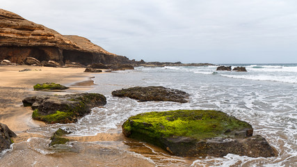 La Solapa, a Virgin Gold-Colored Sandy Beach in Fuerteventura, Canary Islands