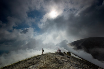 Vulcano, Hauptkrater, Liparische Inseln, Sizilien, Italien, < english> Vulcano, Eolic Islands,...
