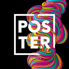 Hand drawn fluid shape design. Artistic graphic element. Vector illustration for a postcard or a poster. Eps10 vector. Set.