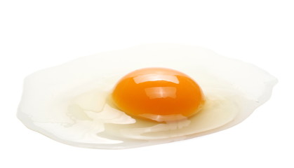 yolk egg isolated on white background - obrazy, fototapety, plakaty