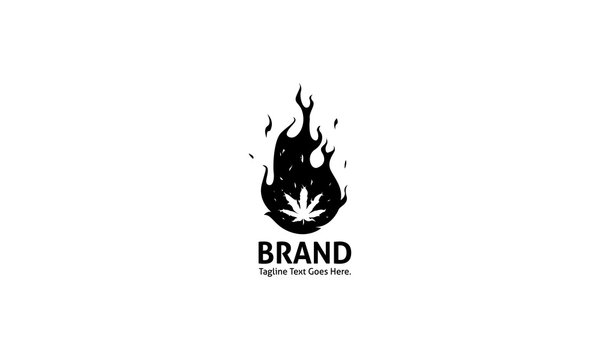 Cannabis Black Hot Fire vector logo image