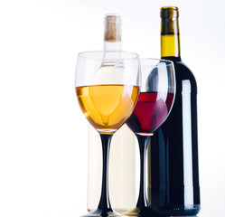 white and red wine