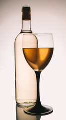 wine glasses and bottle