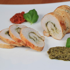 served turkey breast rolls