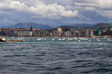 Fototapeta na wymiar La Concha bay at San Sebastian, Donostia