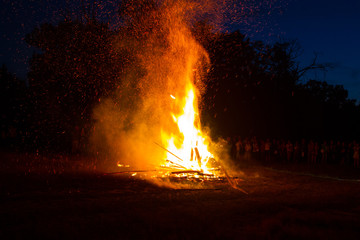 Big bonfire on festival