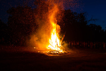 Big bonfire on festival