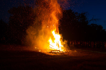 Big bonfire on festival