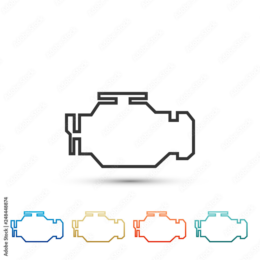 Poster check engine icon isolated on white background. set elements in color icons. vector illustration