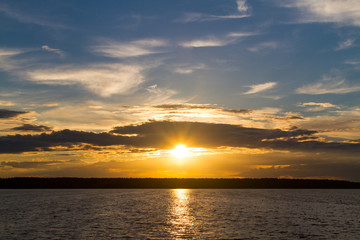 Sunset on the lake, Saint lake, Shatura, Moscow region