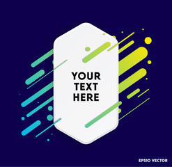Modern text box with colorful stripes and dark blue background. Ideal for motivational quotations.  Vector illustration.