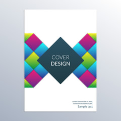 Naklejka na ściany i meble Cover design template. Brochure layout for commercial or business report with modern geometric shapes. Vector illustration.