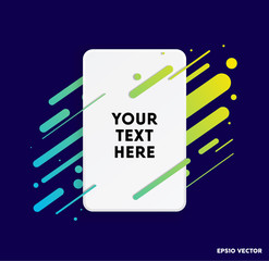 Modern text box with colorful stripes and dark blue background. Ideal for motivational quotations.  Vector illustration.