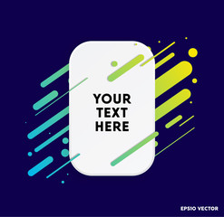 Modern text box with colorful stripes and dark blue background. Ideal for motivational quotations.  Vector illustration.
