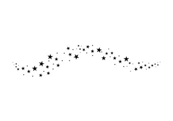 Falling star. Cloud of stars isolated on white background. Vector illustration