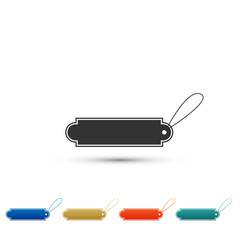 Blank label template price tag icon isolated on white background. Empty shopping discounts sticker. Template discount banner. Set elements in color icons. Vector Illustration