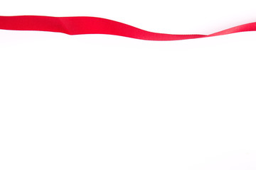 Red ribbon on a white background