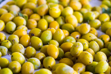 Ripe yellow plums