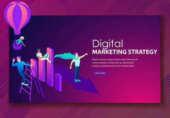 Digital marketing strategy IT team with diagram