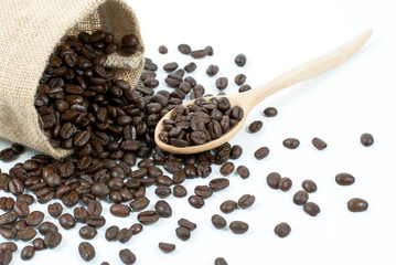 coffee beans on white background