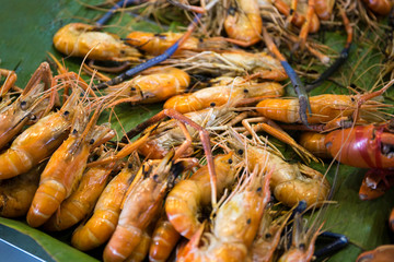 Grilled river shrimp