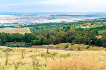 Fototapeta na wymiar Landscape of countryside in the Hula Valley
