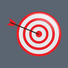red target with dart vector illustration