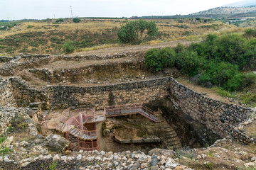 Water System remains, in Tel Hazor National Park