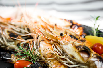 salad with seafood and vegetables