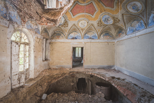 Abandoned Castle Painted Ceiling