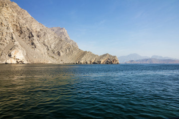 Fototapeta na wymiar Oman fjords, Khasab sea view, Musandam peninsula.